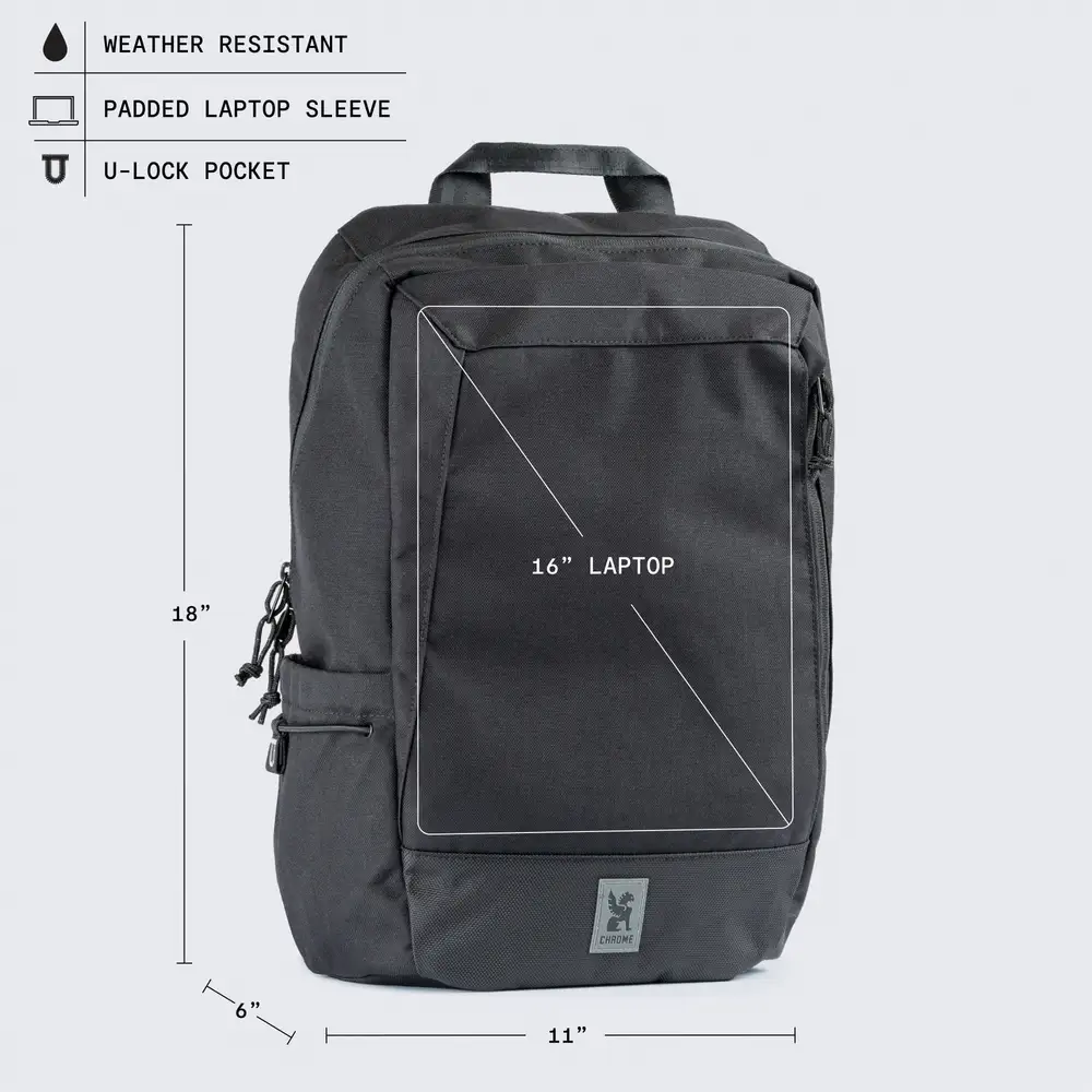Chrome Industries Recruit 22L Pack - esquema de dimensiones