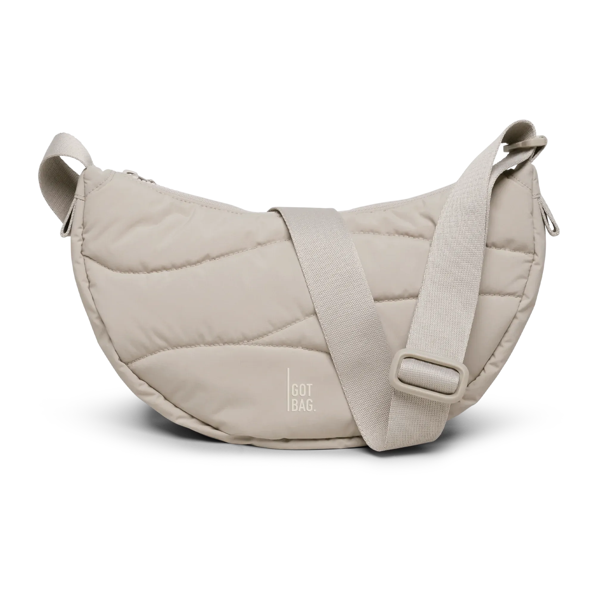 GOT BAG Wavy Puffer Moon Bag Small Scallop Monochrome – front view | sustainable | Bag-Age