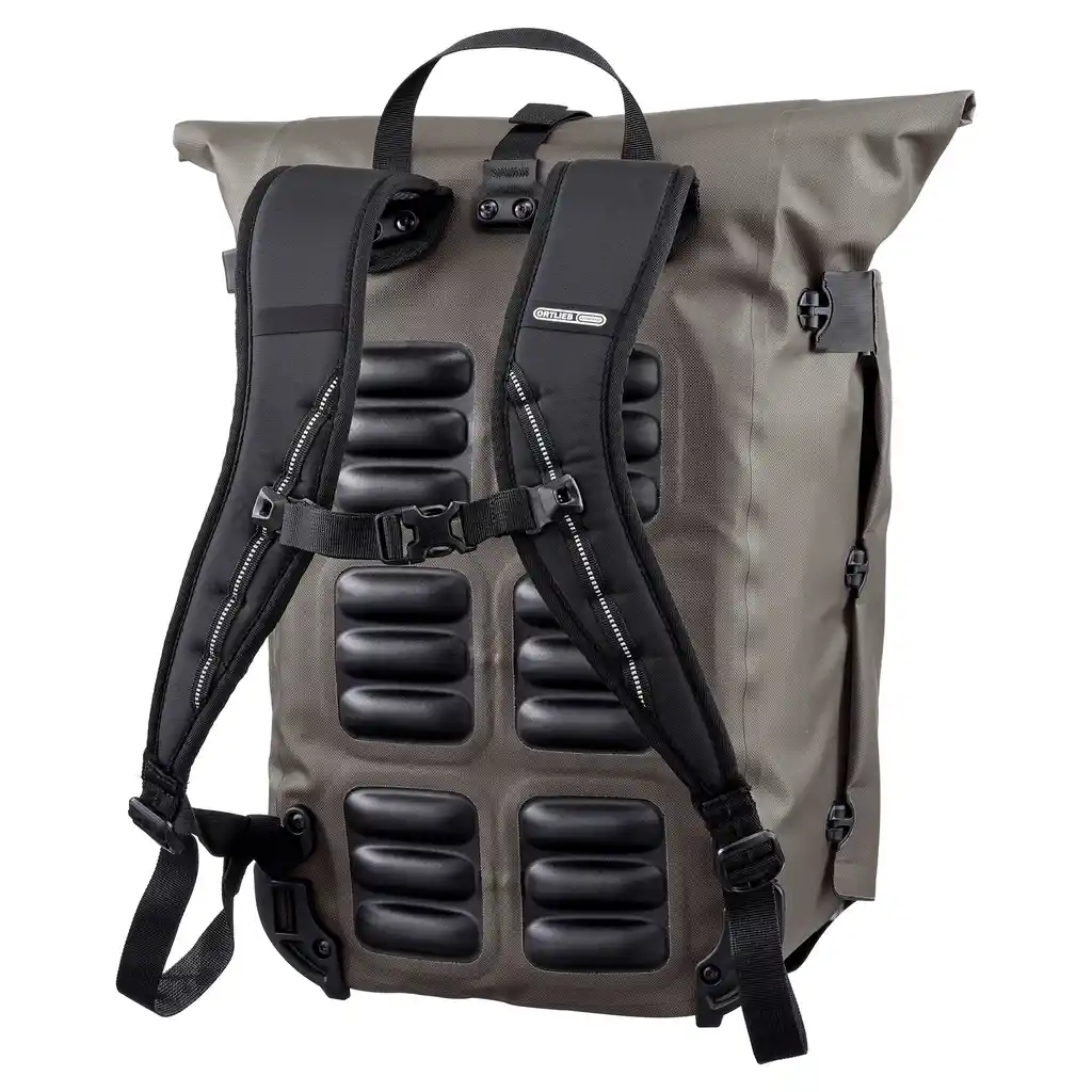 ORTLIEB Vario 26L Dark Sand Convertible Backpack Pannier, Rückansicht, bei Bag-Age