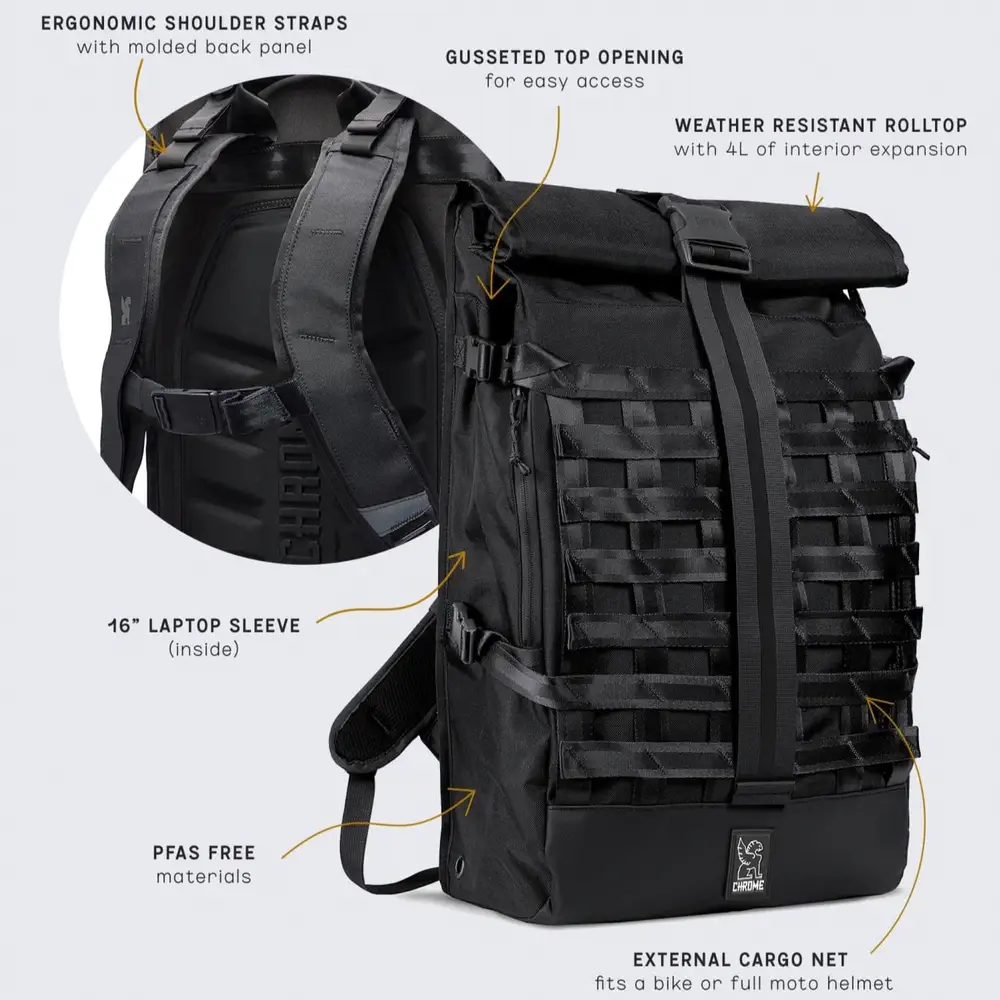 Chrome Industries Barrage 34L Pack – Ausstattungsübersicht