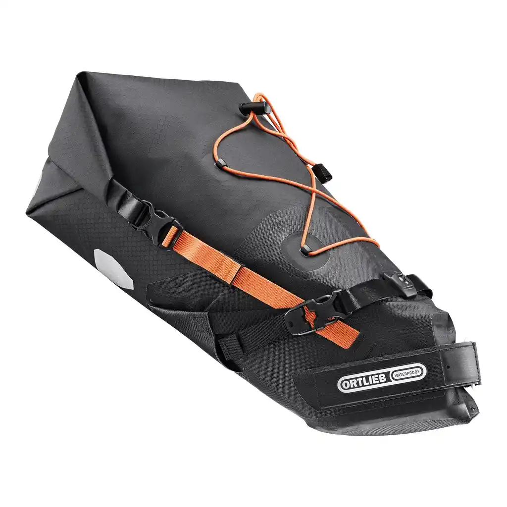 ORTLIEB Seat-Pack Black Matt saddle bag, front view, at Bag-Age