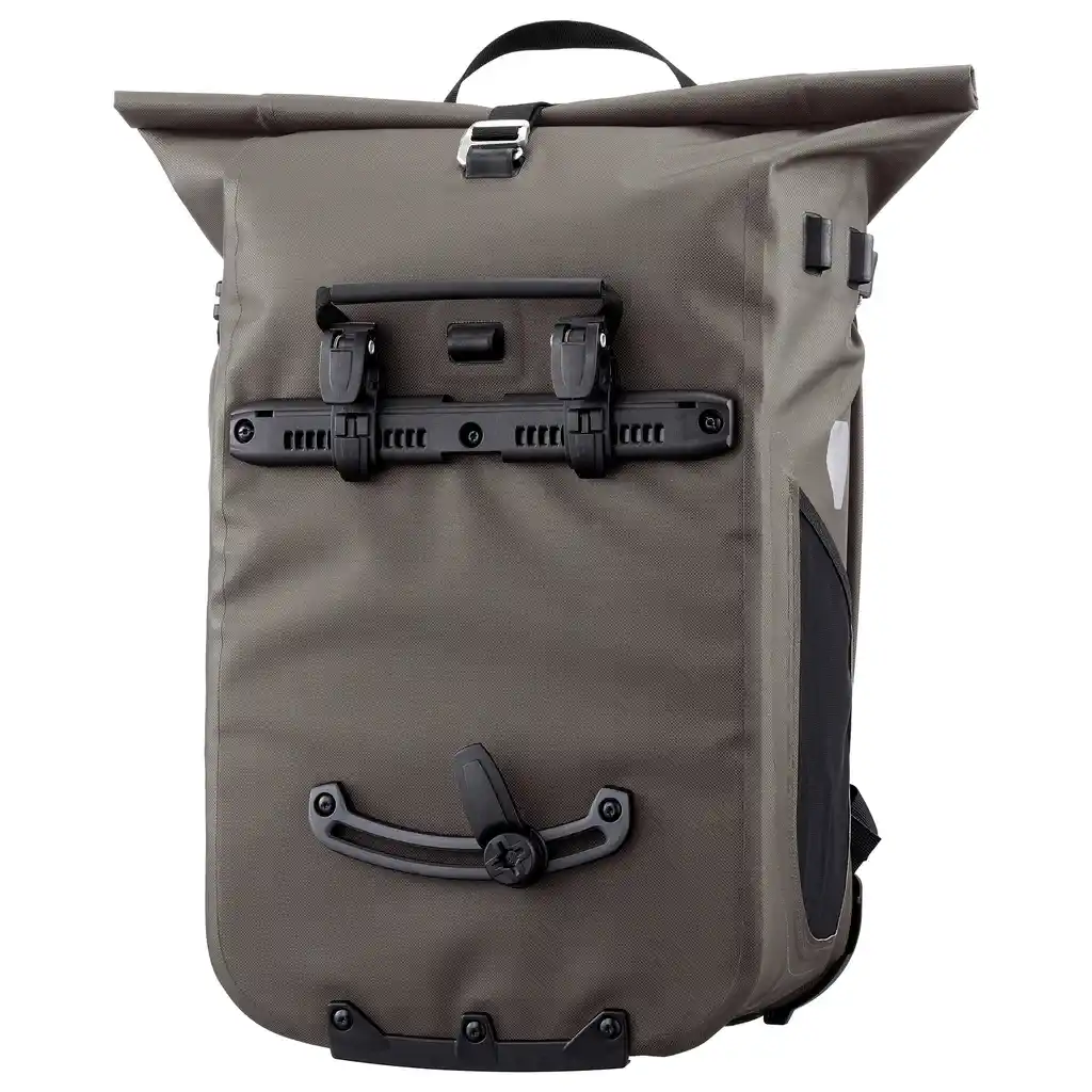 ORTLIEB Vario 26L Dark Sand Convertible Backpack Pannier, Rückansicht, bei Bag-Age