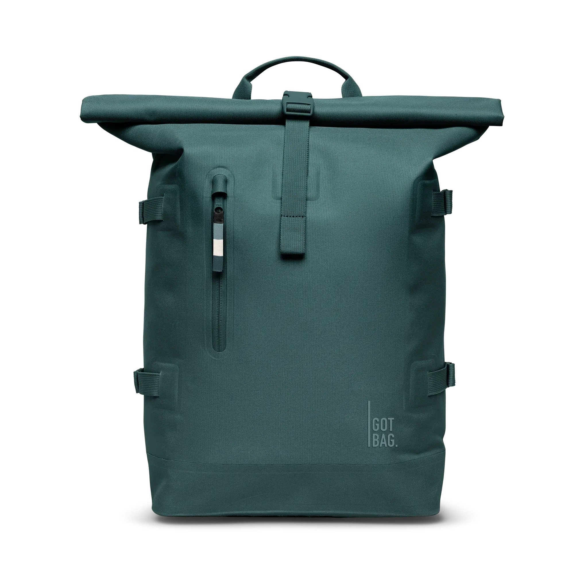 GOT BAG Rolltop 2.0 Sea Teal Monochrome – vista frontal 1 | sustentável | Bag-Age