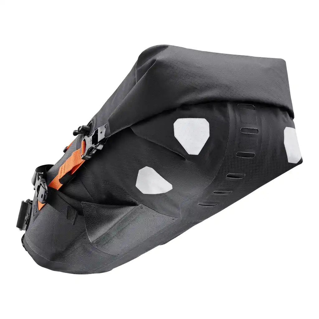 ORTLIEB Seat-Pack Black Matt saddle bag, back view, at Bag-Age