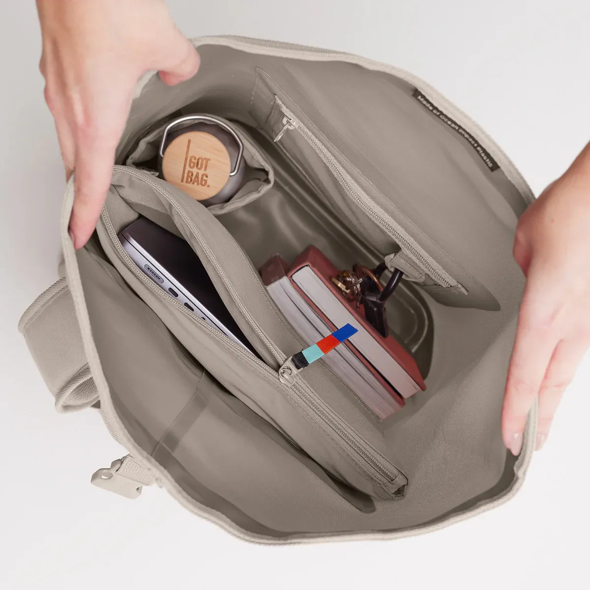 GOT BAG Rolltop Lite 2.0 Scallop – vue latérale 3 | durable | Bag-Age