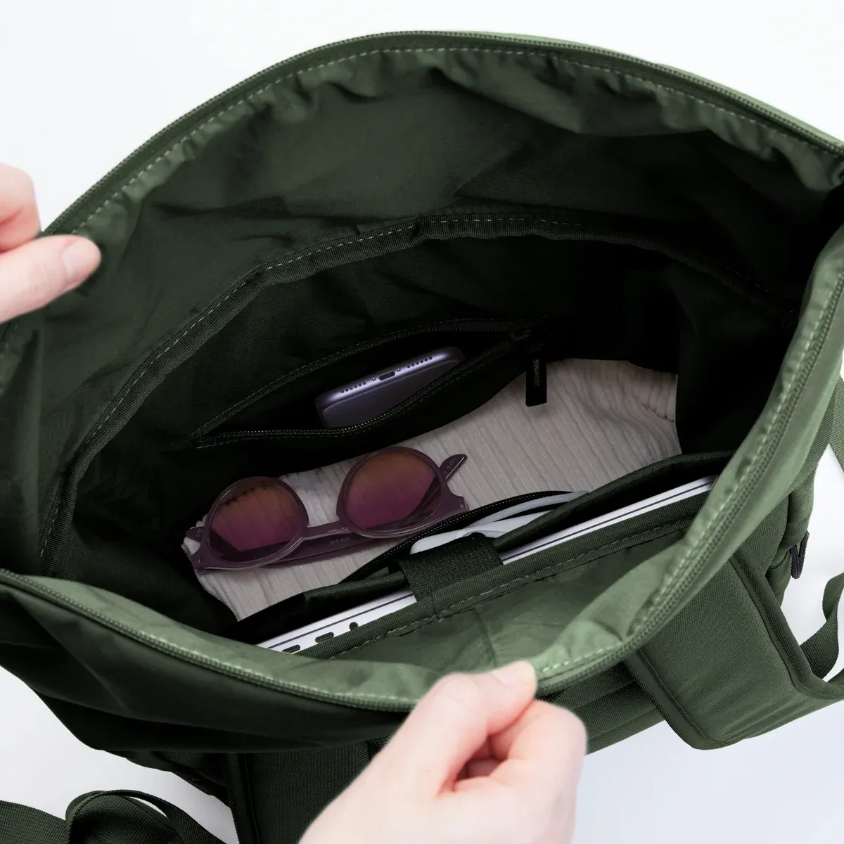 GOT BAG Rolltop Easy Algae – vista laterale 2 | sostenibile | Bag-Age