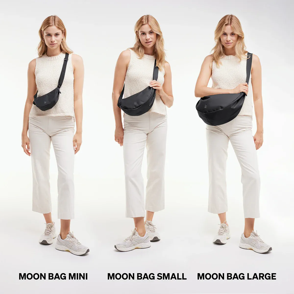 GOT BAG Moon Bag Mini Black Monochrome – lifestyle photo 3 | sustainable | Bag-Age
