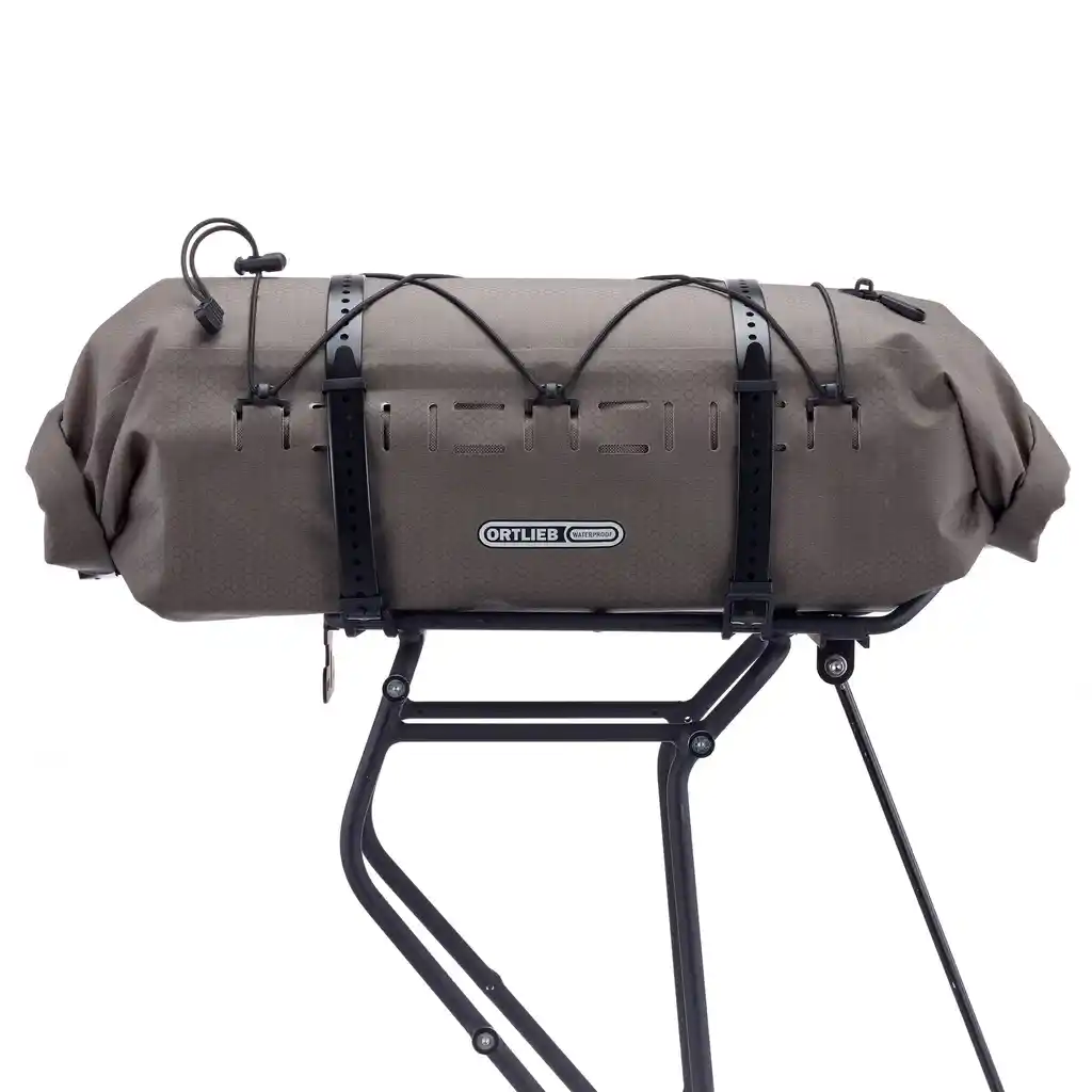 ORTLIEB Dry-Pack Dark Sand dry bag / packing sack, detailaanzicht, bij Bag-Age