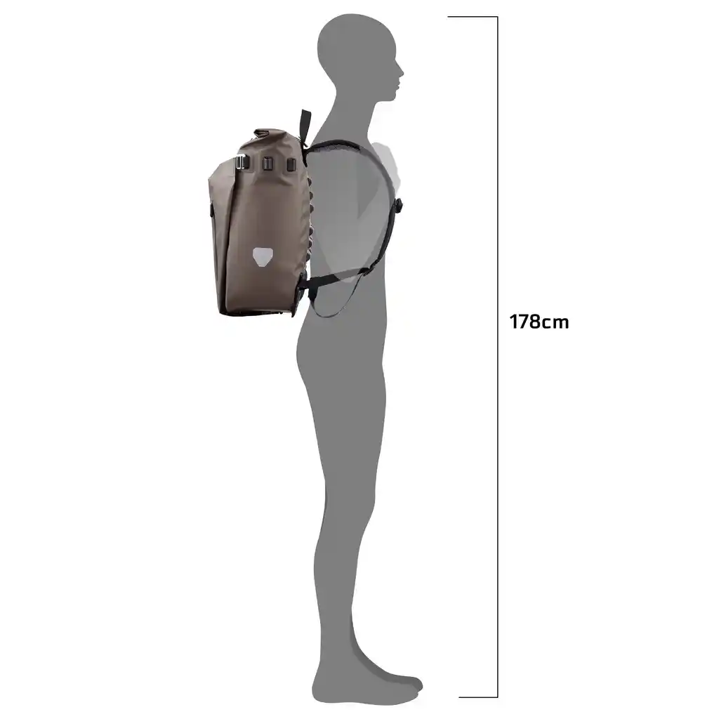 ORTLIEB Vario 20L Dark Sand, convertible backpack pannier, photo produit, chez Bag-Age