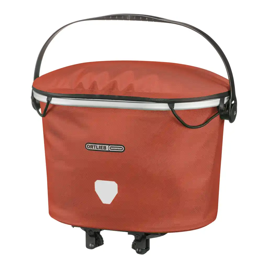 ORTLIEB Up-Town Rack Rooibos, rack-top basket, vista frontale, da Bag-Age