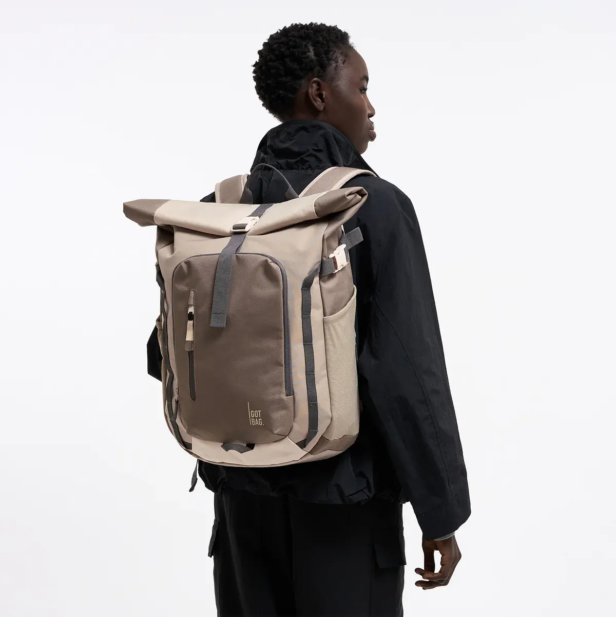 GOT BAG Rolltop Adventure Oyster Multi Monochrome – lifestyle photo 2 | sustainable | Bag-Age