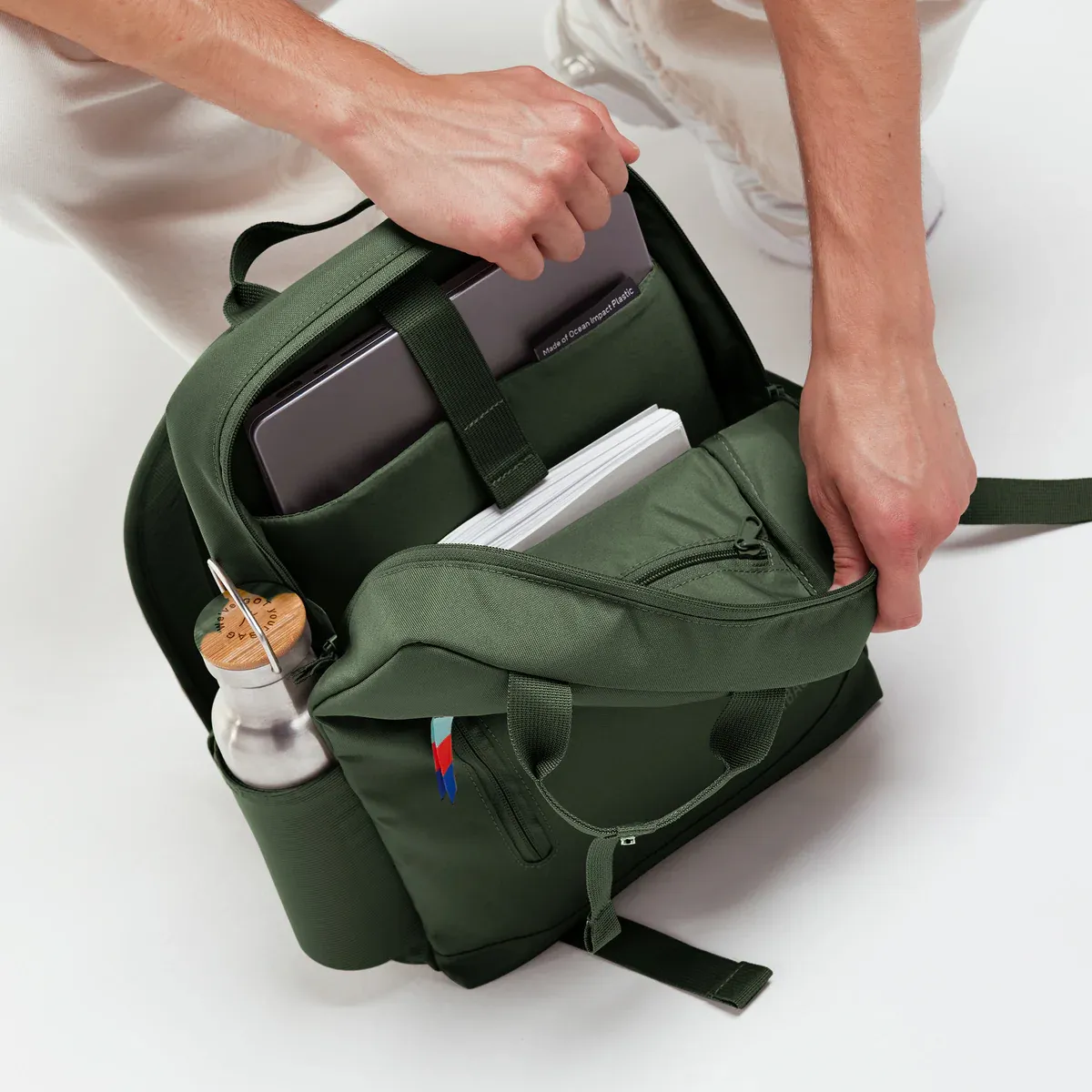 GOT BAG Daypack 2.0 Algae – open view | sustainable | Bag-Age
