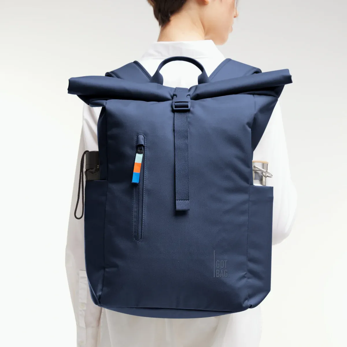 GOT BAG Rolltop Easy Deep Ocean – zijaanzicht 1 | duurzaam | Bag-Age