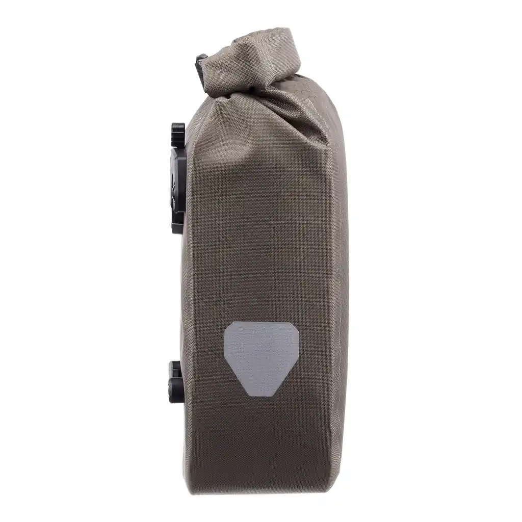 ORTLIEB Fork-Pack Dark Sand bike fork bag, side view, at Bag-Age
