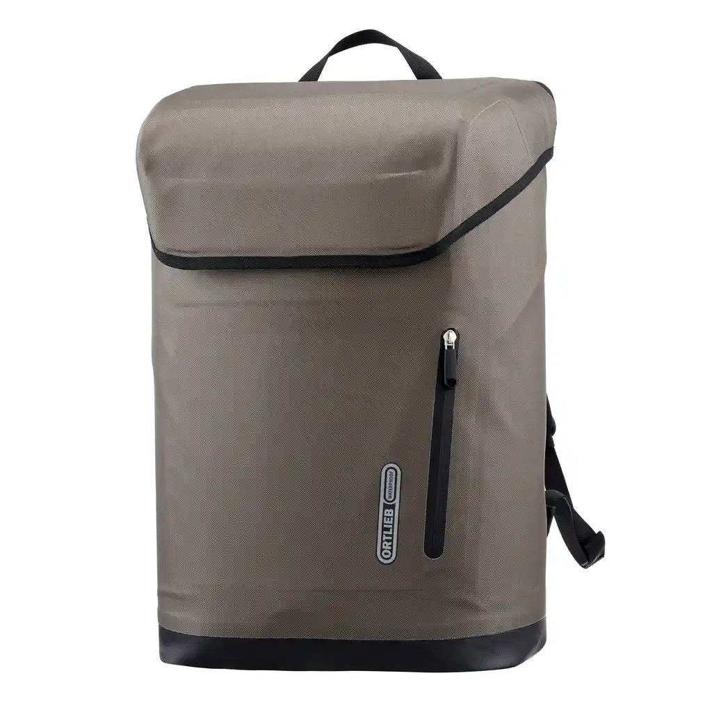ORTLIEB Soulo Dark Sand Rucksack, Vorderansicht, bei Bag-Age
