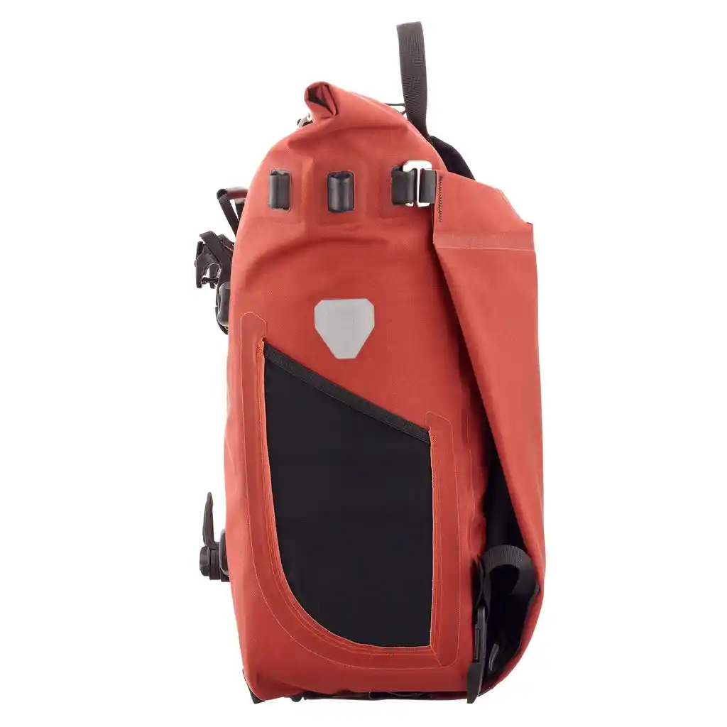 ORTLIEB Vario 26L Dark Chili, convertible backpack pannier, vue latérale, chez Bag-Age