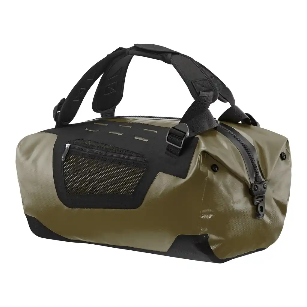 ORTLIEB Duffle Olive duffle / travel bag, back view, at Bag-Age