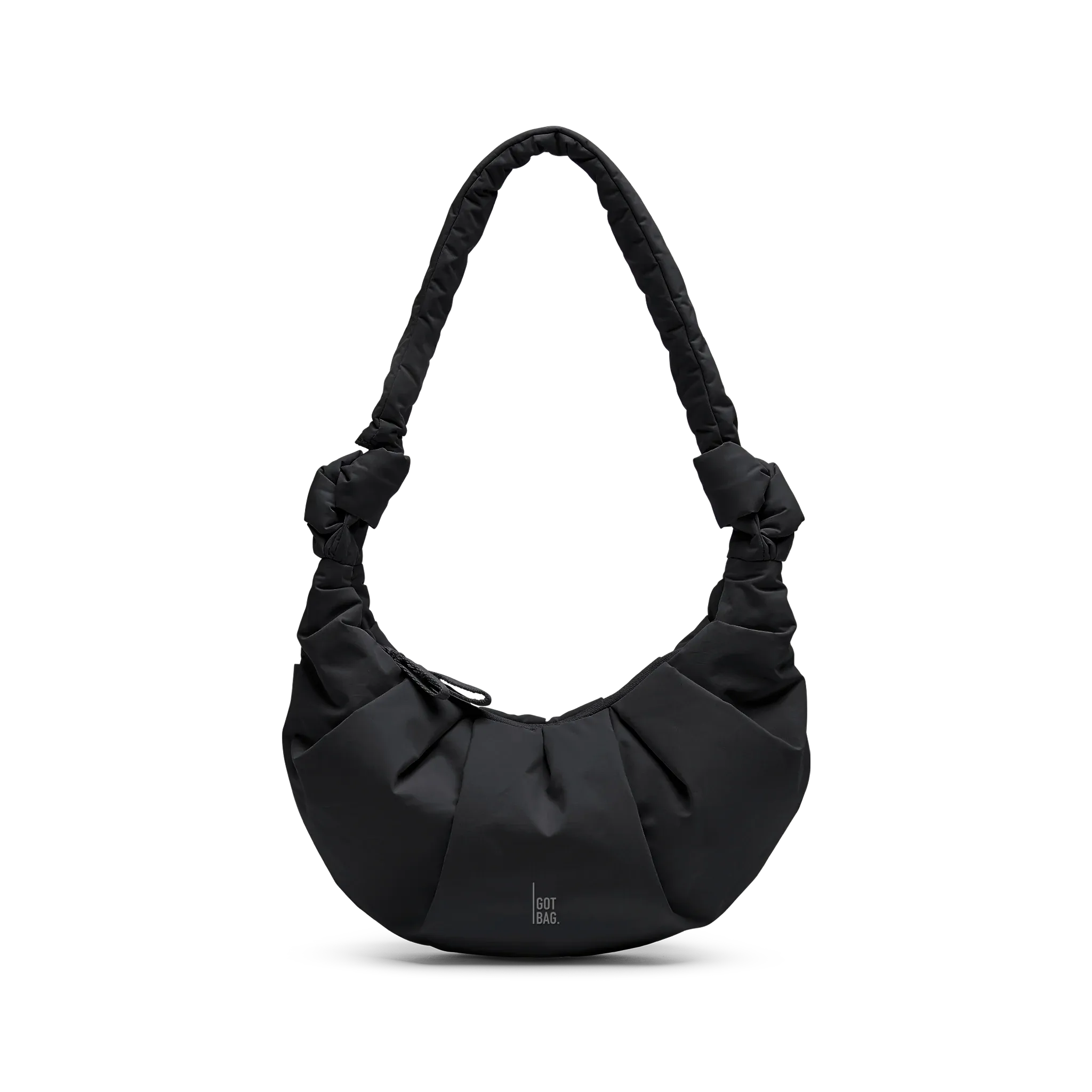 GOT BAG Pleat Moon Bag Small Black Monochrome – vue avant | durable | Bag-Age