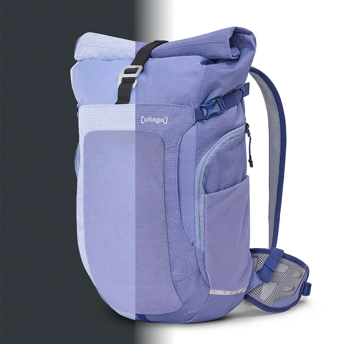 otinga Flow reflektierend-polar-blau, Volumen 23L, mit Laptopfach, Fair-Trade-zertifiziert.