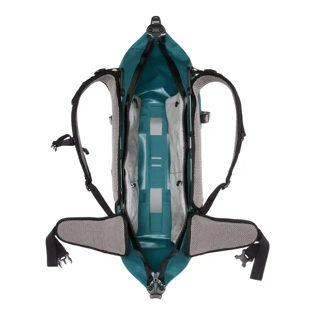 ORTLIEB Atrack Petrol, sac à dos de voyage, vue intérieure, chez Bag-Age