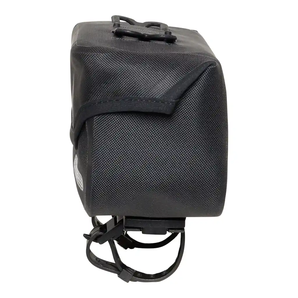 ORTLIEB Toptube-Bag Black top tube bag, side view, at Bag-Age