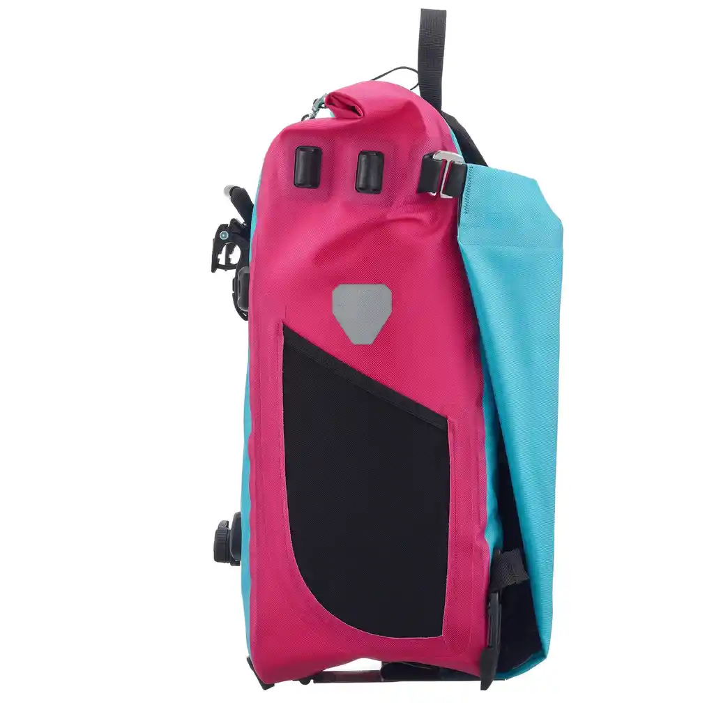ORTLIEB Vario 26L Cyber Blue, convertible backpack pannier, vue latérale, chez Bag-Age