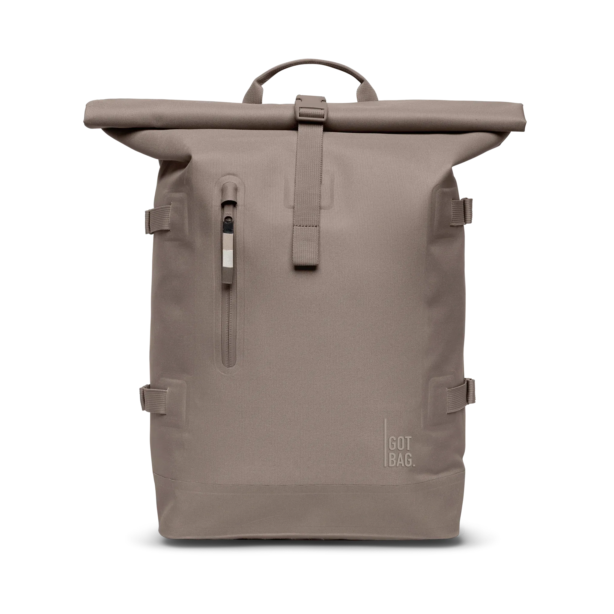 GOT BAG Rolltop 2.0 Oyster Monochrome – vista frontale 1 | sostenibile | Bag-Age