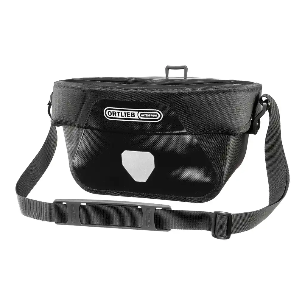 ORTLIEB Ultimate Black Lenkertasche, Vorderansicht, bei Bag-Age