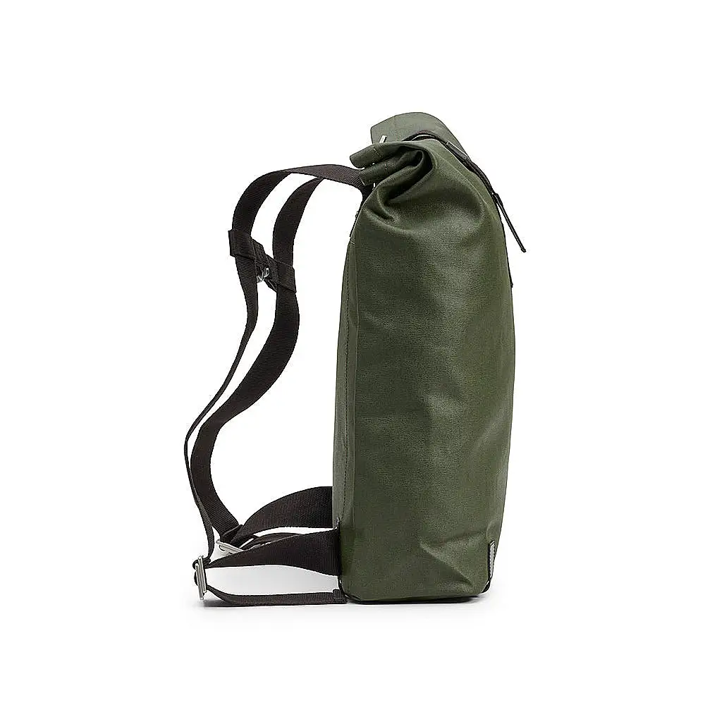 Brooks England Pickwick Cotton Canvas backpack in Forest – right side view
