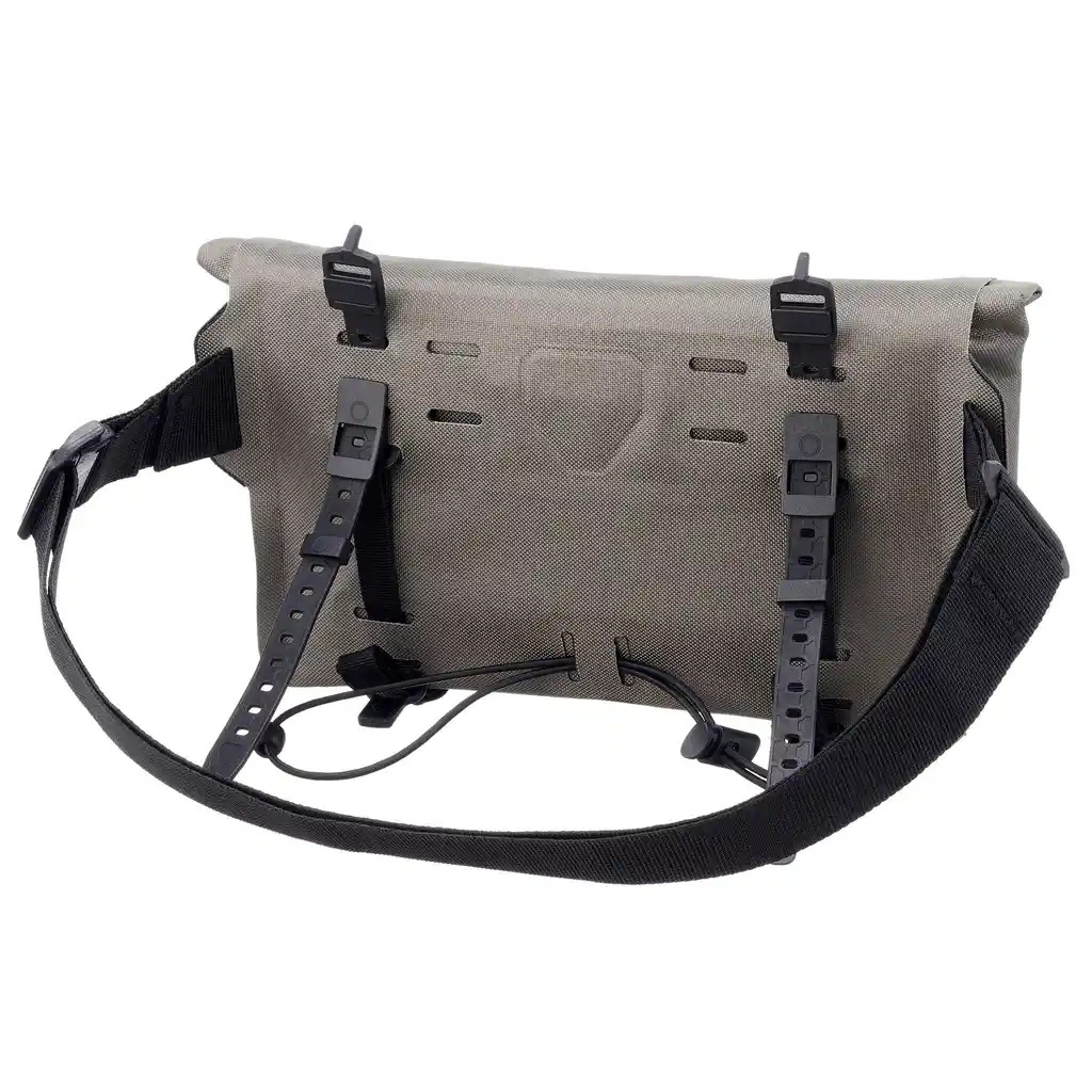 ORTLIEB Velo-Sling Dark Sand handlebar / sling bag, achteraanzicht, bij Bag-Age