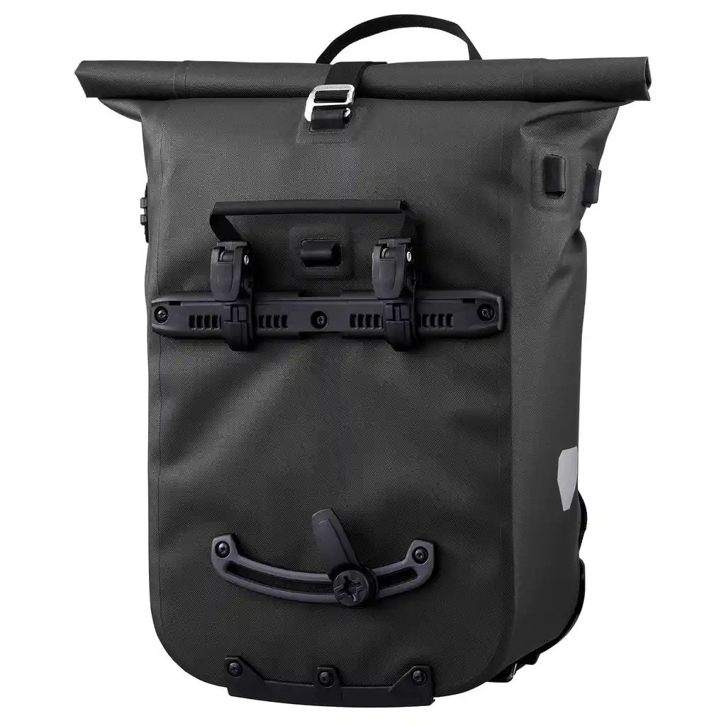 ORTLIEB Vario 20L Black, convertible backpack pannier, vista trasera, en Bag-Age