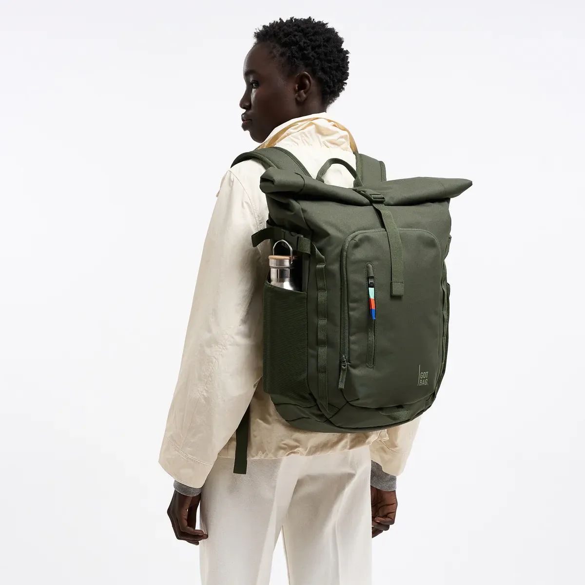 GOT BAG Rolltop Adventure Algae – photo lifestyle 2 | durable | Bag-Age