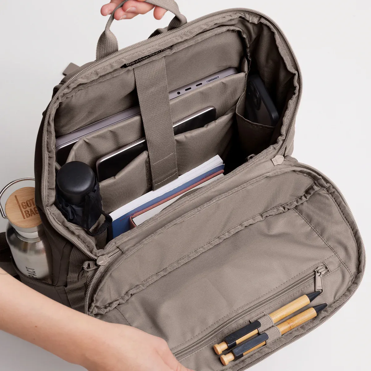 GOT BAG Pro Pack Oyster Monochrome – side view 1 | sustainable | Bag-Age