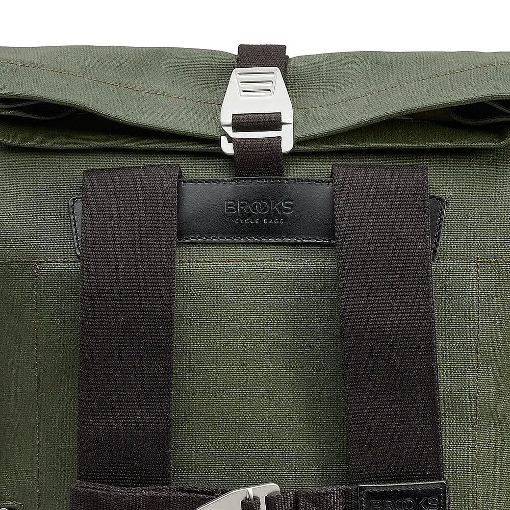 Brooks England Pickwick Cotton Canvas backpack in Forest – view 10