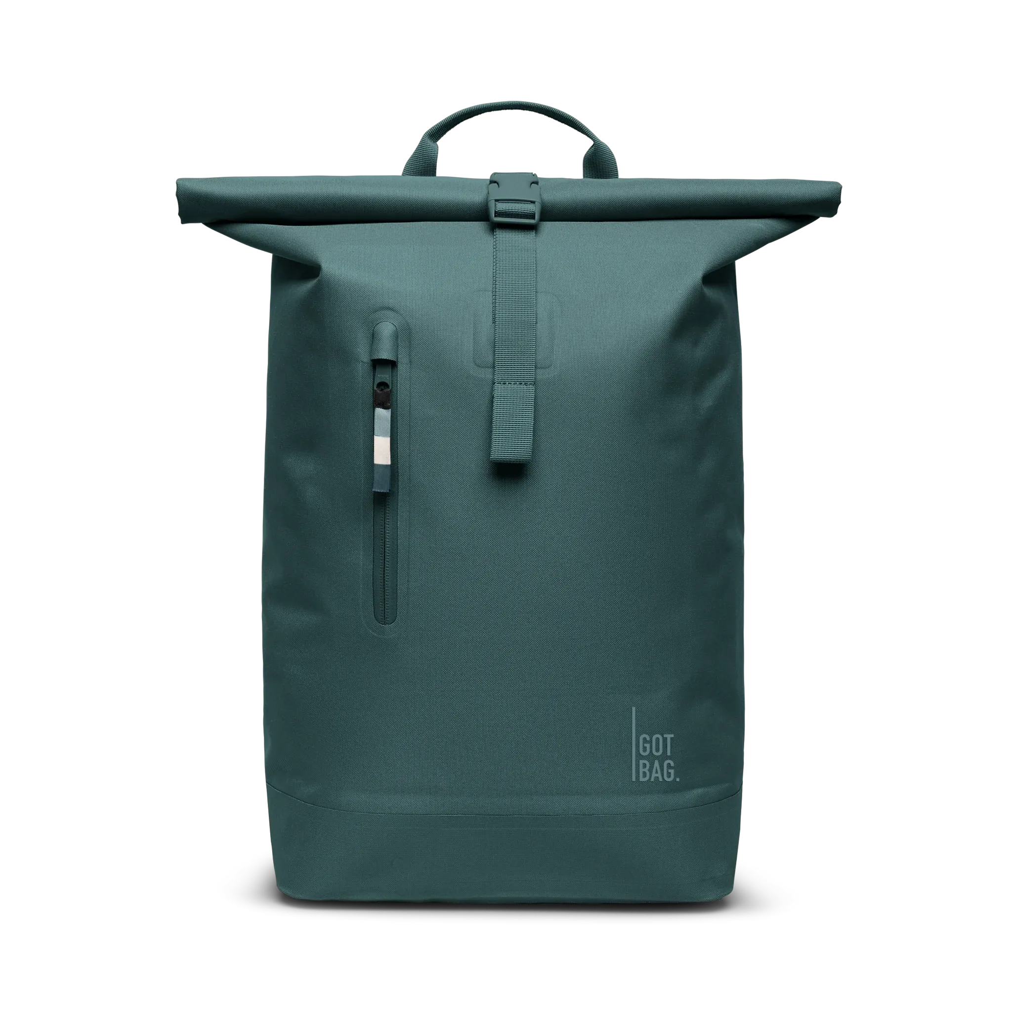 GOT BAG Rolltop Lite 2.0 Sea Teal Monochrome – front view 1 | sustainable | Bag-Age