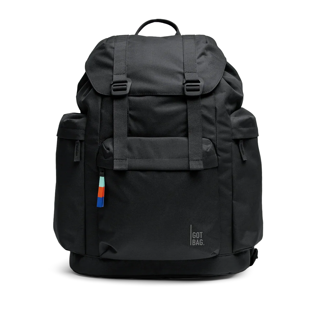 GOT BAG Flap Pack Large Black – vista frontal 3 | sustentável | Bag-Age
