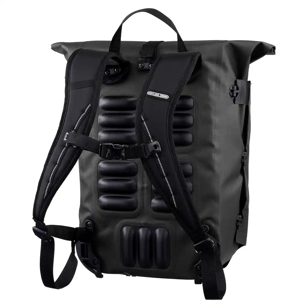 ORTLIEB Vario 20L Black, convertible backpack pannier, vista trasera, en Bag-Age