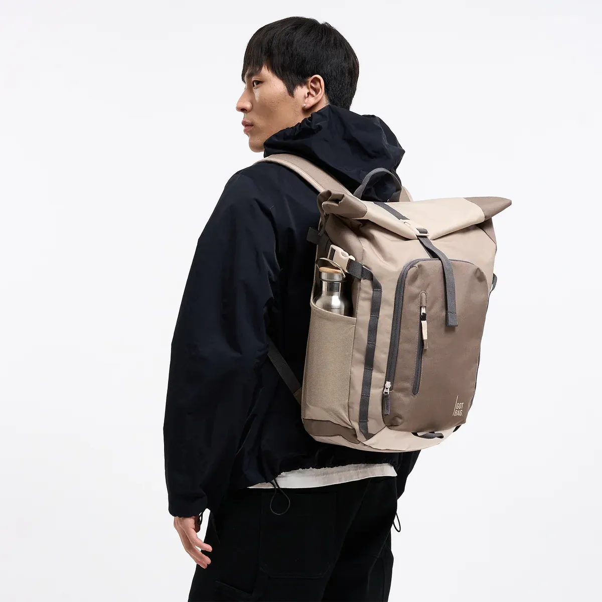 GOT BAG Rolltop Adventure Oyster Multi Monochrome – lifestyle photo 1 | sustainable | Bag-Age