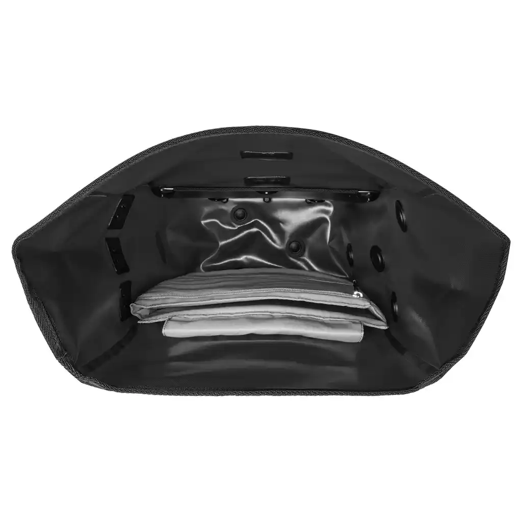 ORTLIEB Vario 20L Black, convertible backpack pannier, vista interior, en Bag-Age