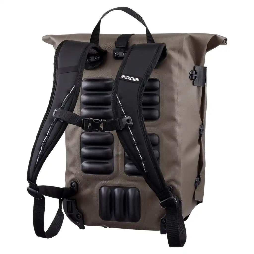 ORTLIEB Vario 20L Dark Sand, convertible backpack pannier, vue arrière, chez Bag-Age