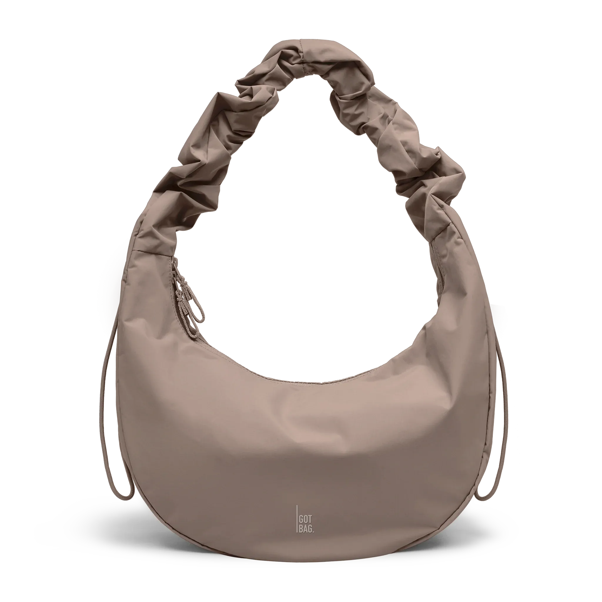 GOT BAG Moon Bag Ruffle Oyster Monochrome – schoudertas – Bruin/Beige – vooraanzicht