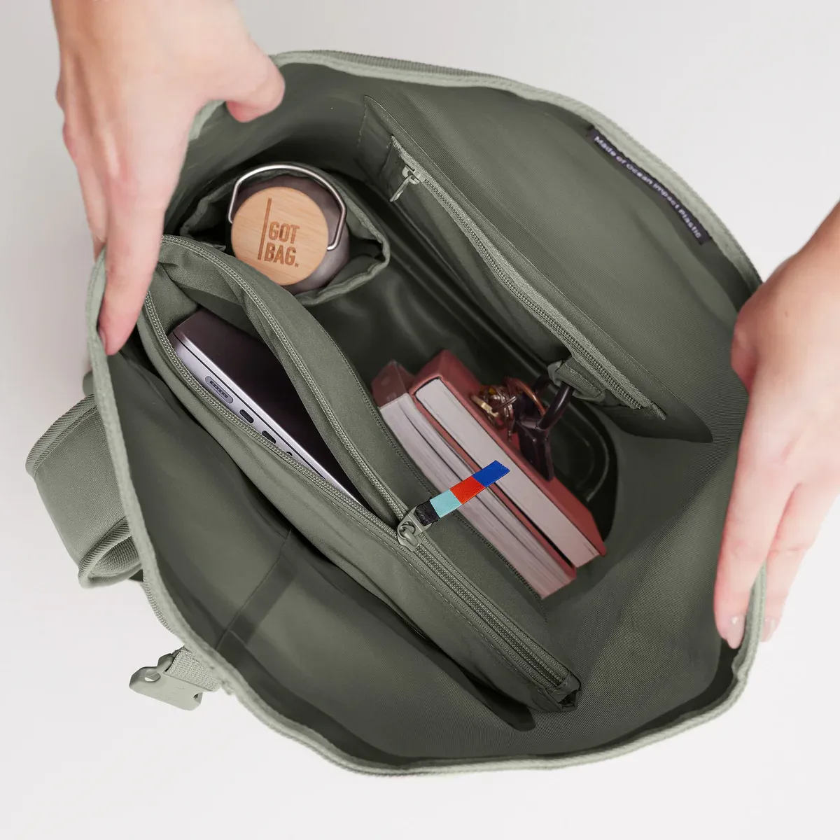 GOT BAG Rolltop Lite 2.0 Bass – vista laterale 3 | sostenibile | Bag-Age