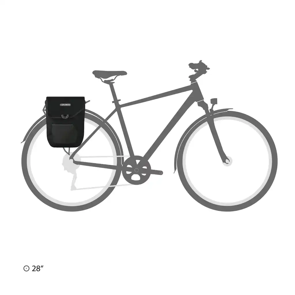 ORTLIEB Pedal-Mate Black – business fietstas – Zwart – productaanzicht