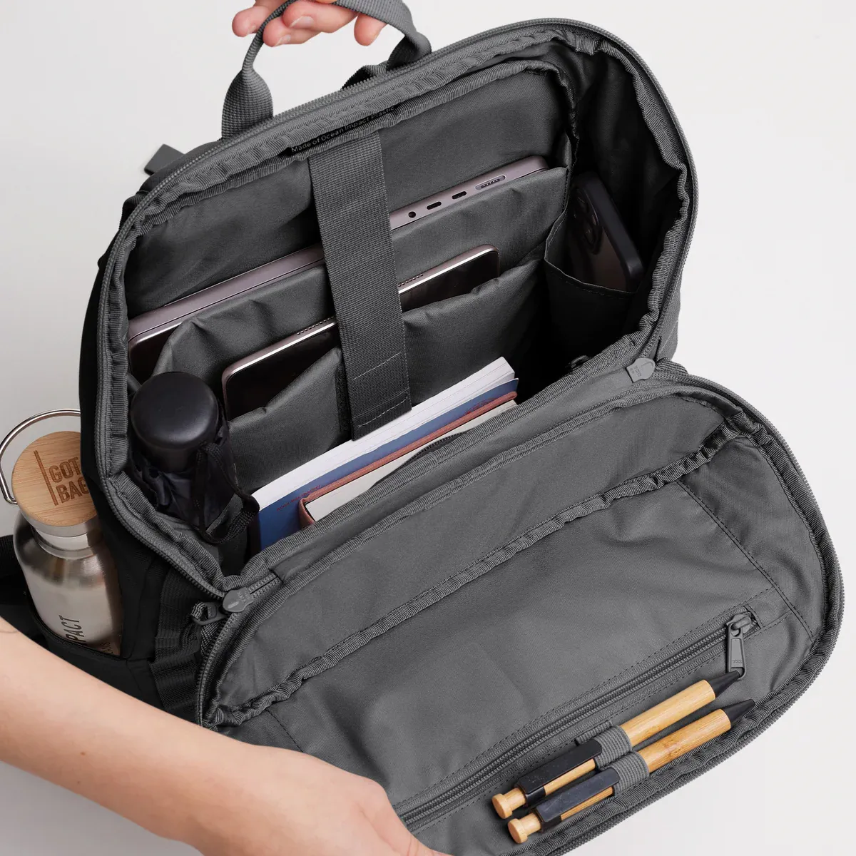 GOT BAG Pro Pack Shark Monochrome – open view 1 | sustainable | Bag-Age