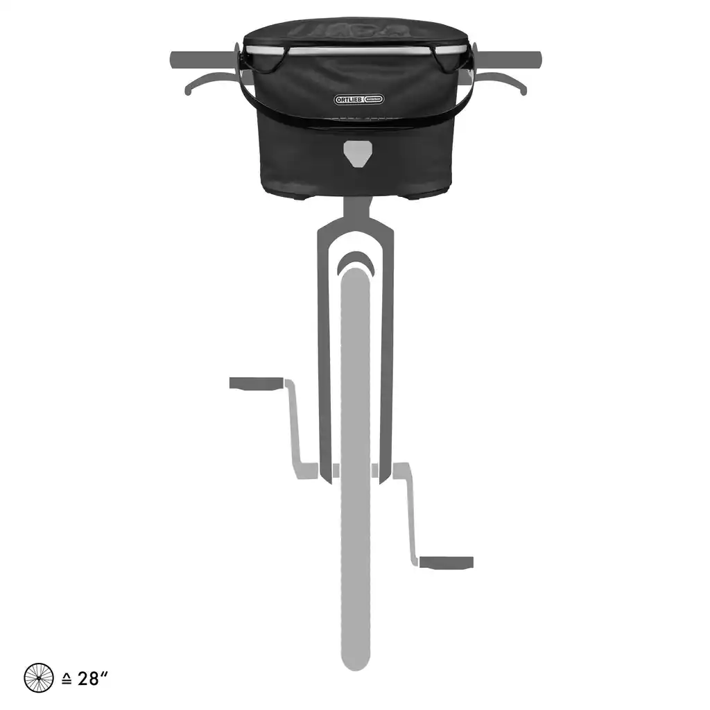 ORTLIEB Up-Town Black bike basket, product image, at Bag-Age