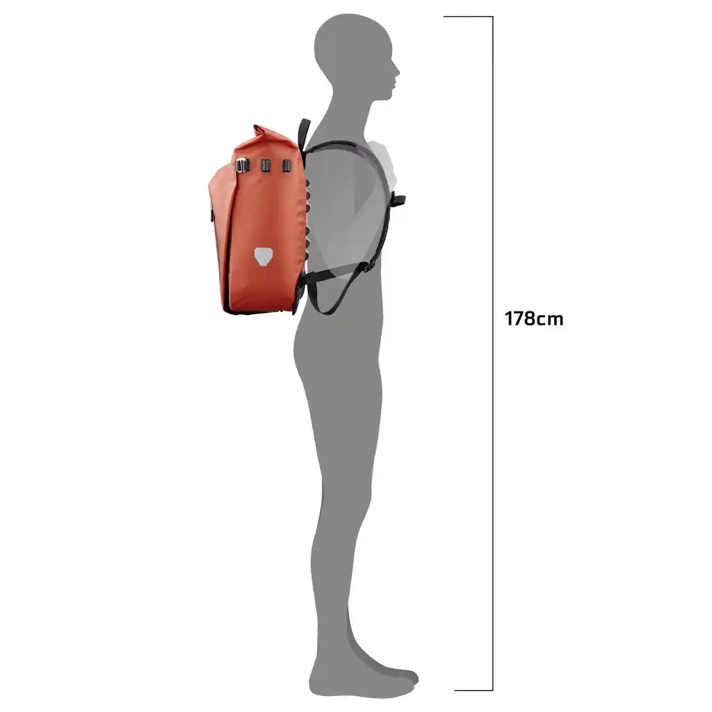 ORTLIEB Vario 20L Rooibos, convertible backpack pannier, photo produit, chez Bag-Age