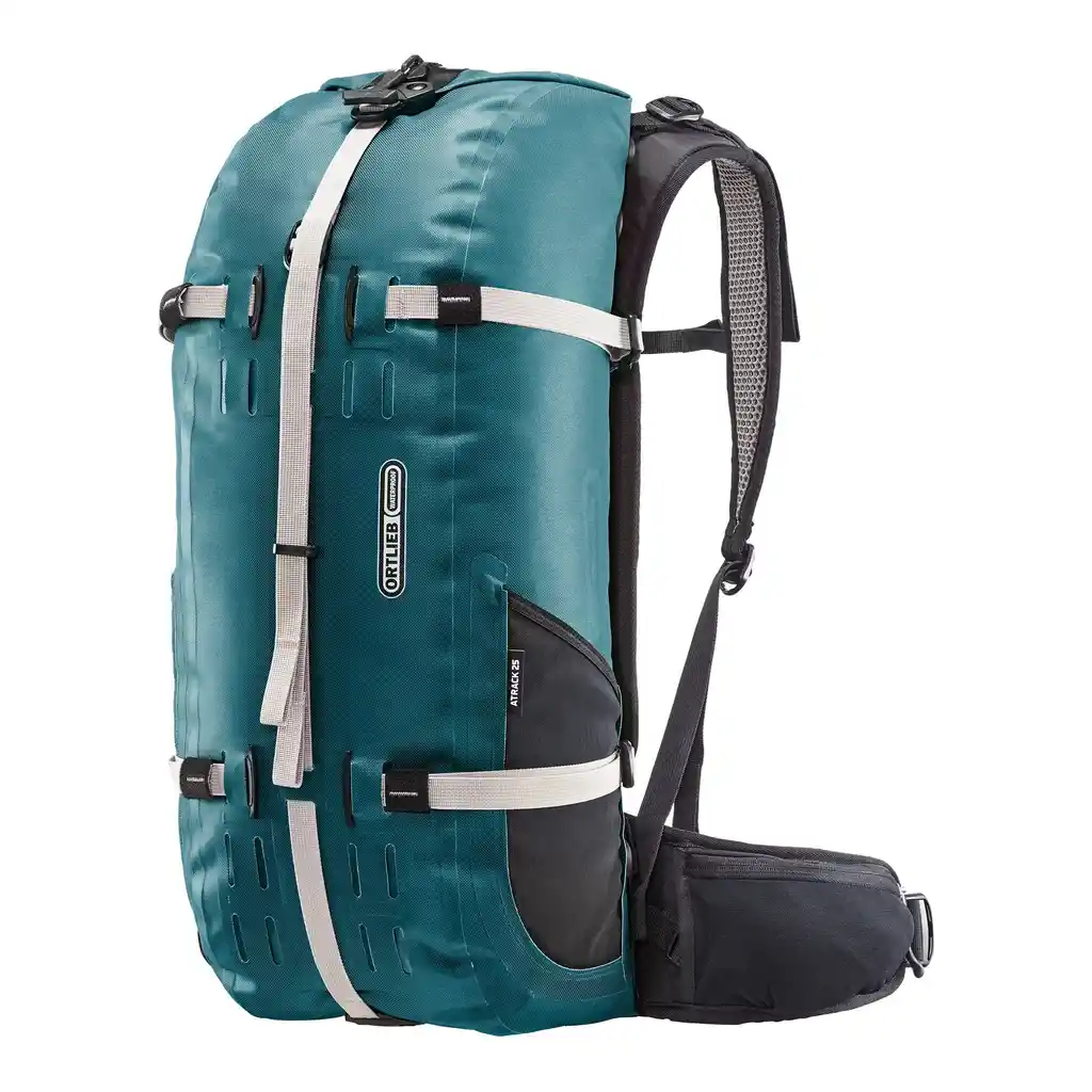 ORTLIEB Atrack Petrol, sac à dos de voyage, vue de face, chez Bag-Age