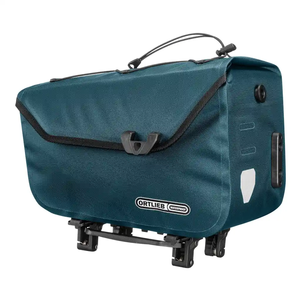 ORTLIEB Trunk-Bag Petrol rack-top bag, achteraanzicht, bij Bag-Age