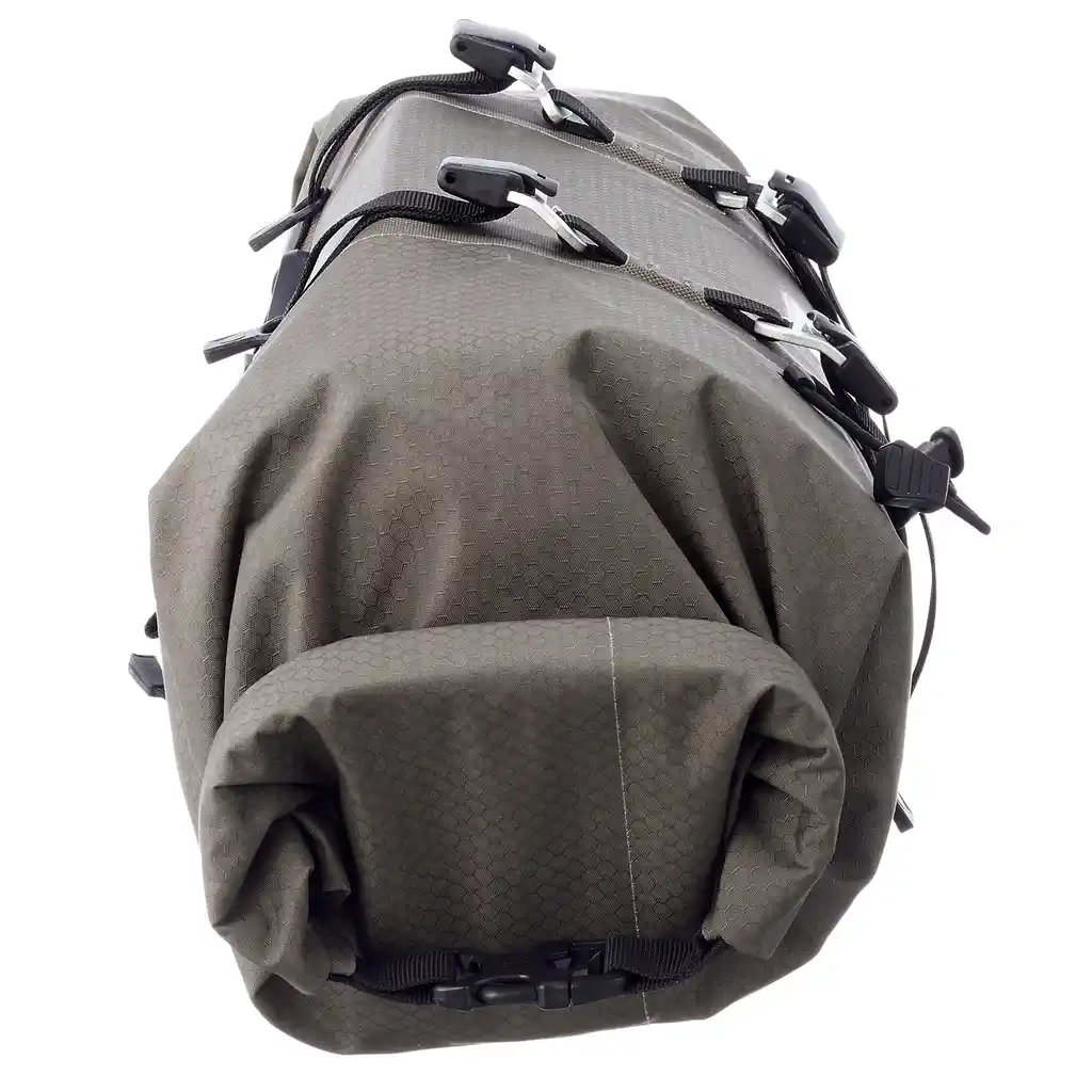 ORTLIEB Handlebar-Pack Flex Dark Sand Lenkertasche, Seitenansicht, bei Bag-Age