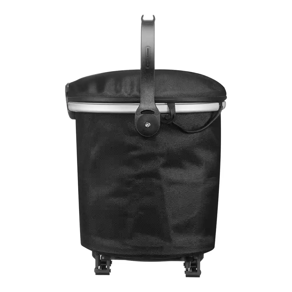 ORTLIEB Up-Town Rack Black rack-top basket, zijaanzicht, bij Bag-Age